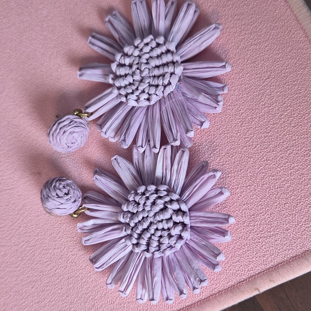 Purple Flower Earrings